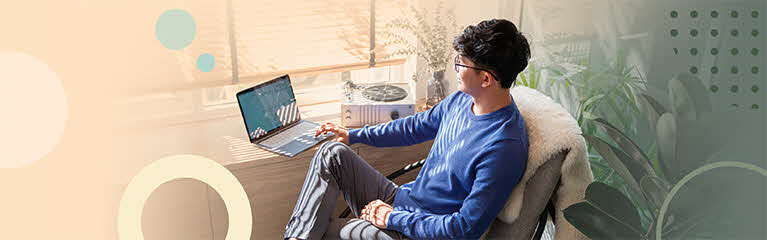 Man looking at laptop 