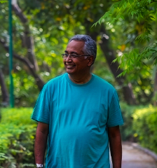 A man walking in the park
