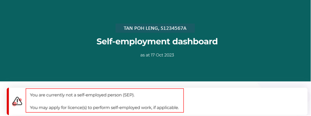 Self employment dashboard