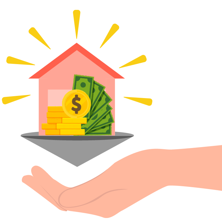 hand holding house sign