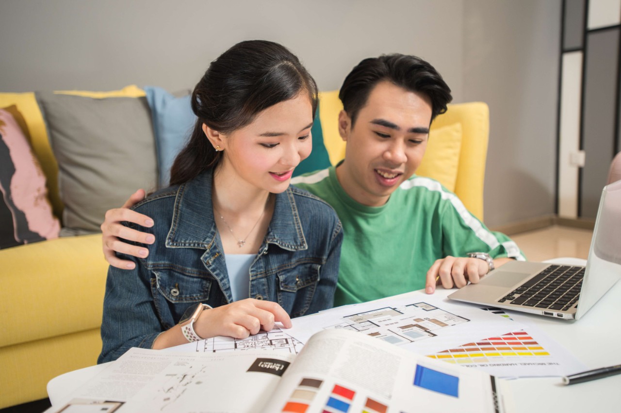 young couple planning for their home