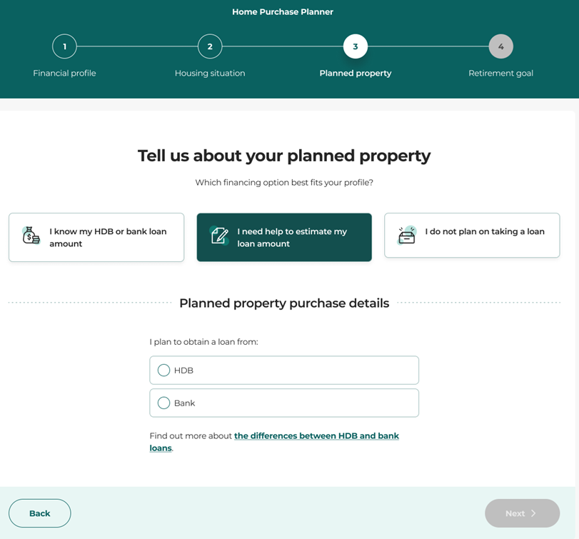 Planned property purchase details