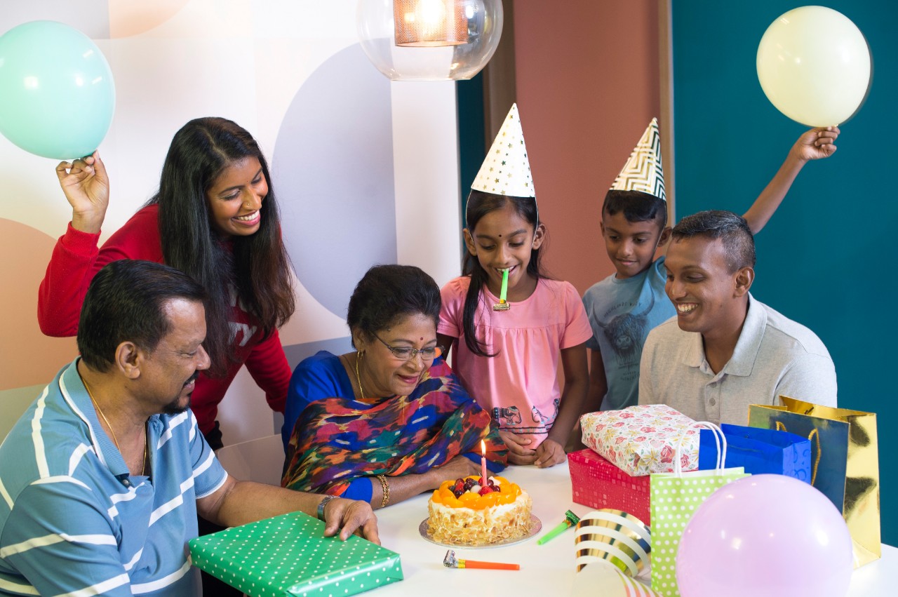 Family celebrating a birthday