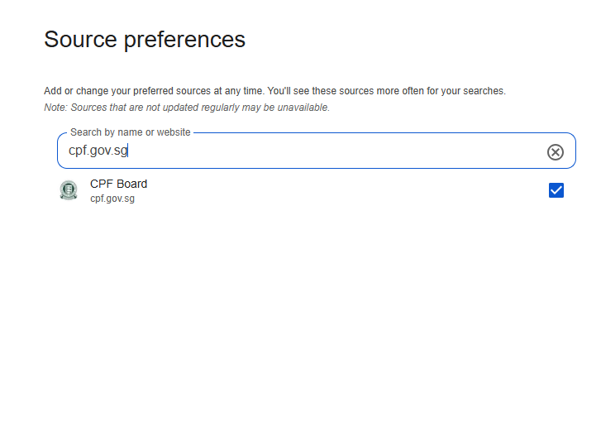 how to set up source preference on Google