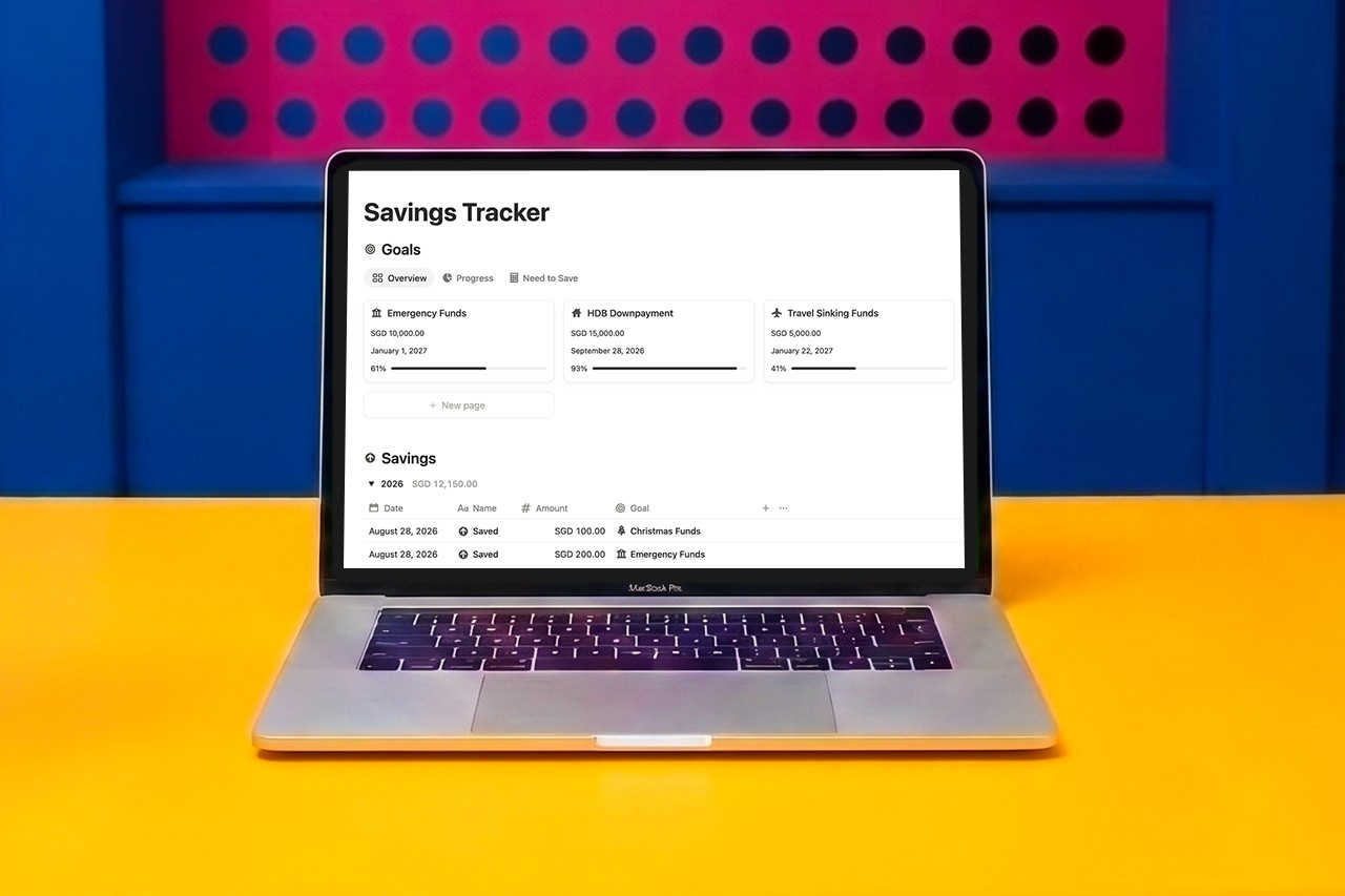 A savings tracker on a computer