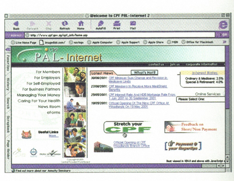The CPF PAL-Internet page allowed CPF members to view their Statement of Account online.