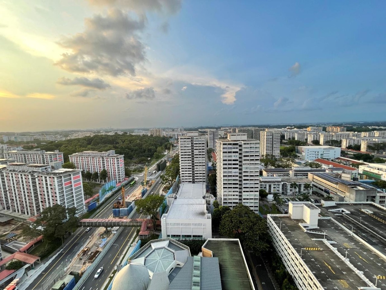 A photo of a skyview of HDB Flats 