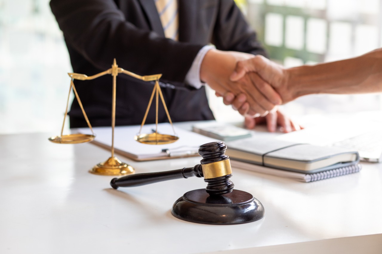 2 person doing a formal handshake