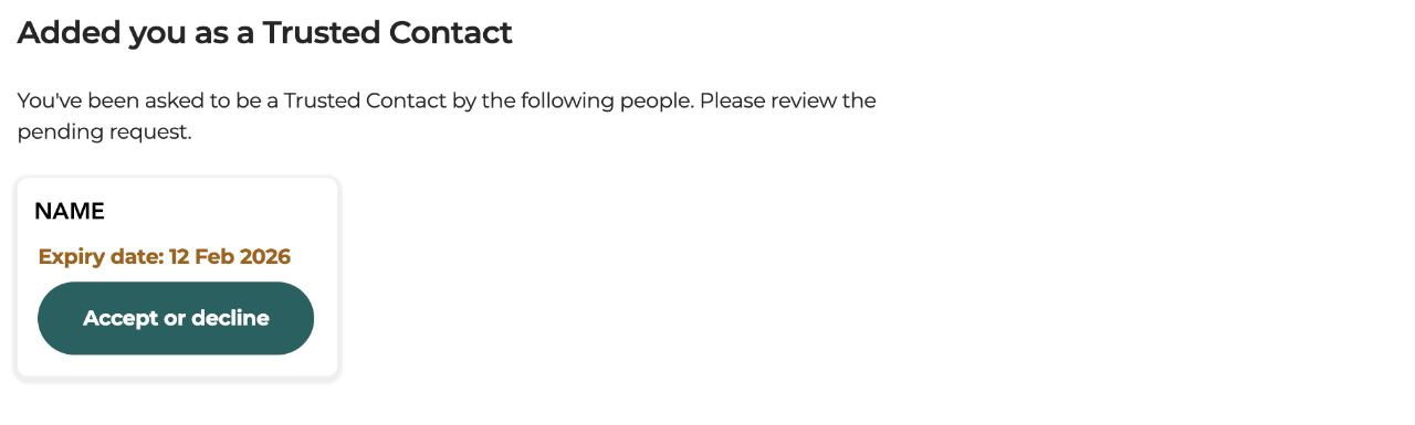 You've been asked to be a Trusted Contact