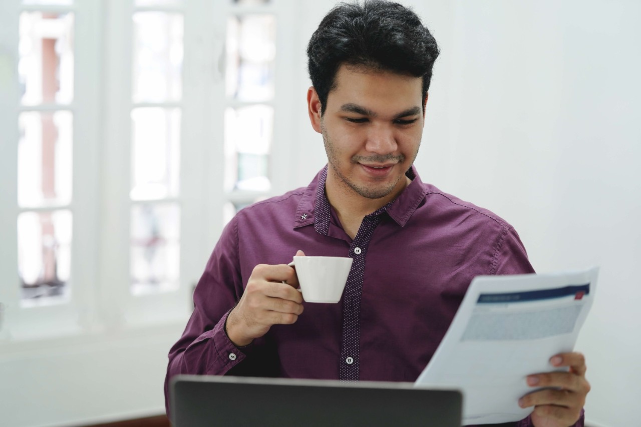 Man looking at documents