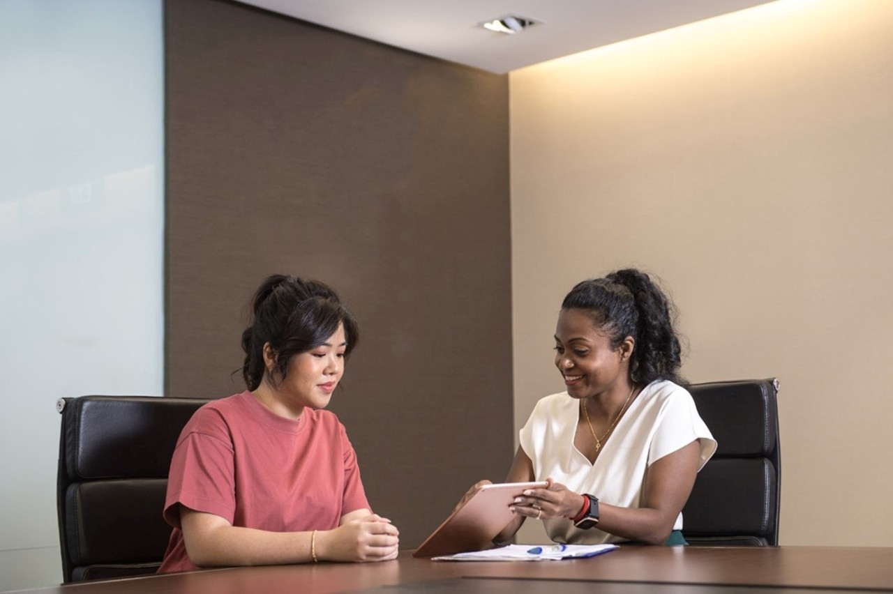 Young adults at work
