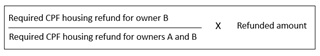 Formula for amount to be refunded for owner B