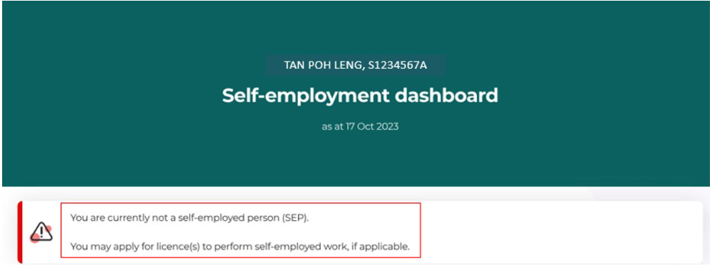 Self-employment dashboard