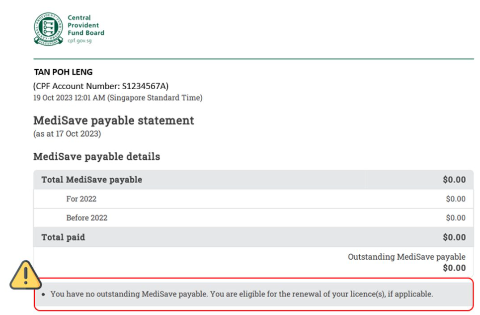  Retrieve your MediSave payable statement