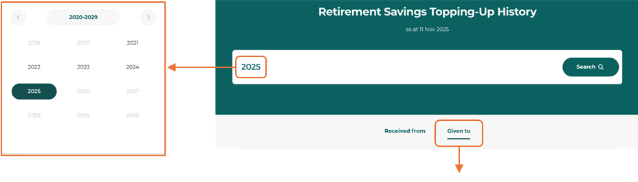 Image 1: Retirement Savings Topping-Up History